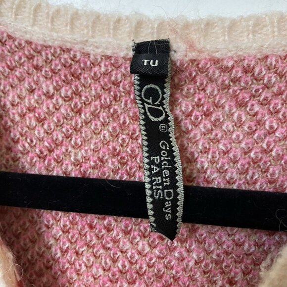 Vintage Golden Days Paris Fuzzy Knit  All Over Rose Floral Long Line Sweater - Picture 3 of 5